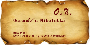 Ocsenás Nikoletta névjegykártya