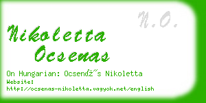 nikoletta ocsenas business card